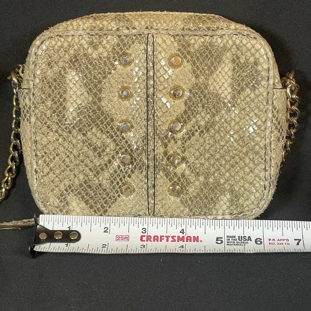 Michael Kors Uptown Astor Snake‎ Skin Crossbody Bag Purse Chain Strap Studded